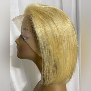 UNice 10 Inch Wig 613 Blonde 13x4 HD Lace Front Human Hair 180% Density Glueless